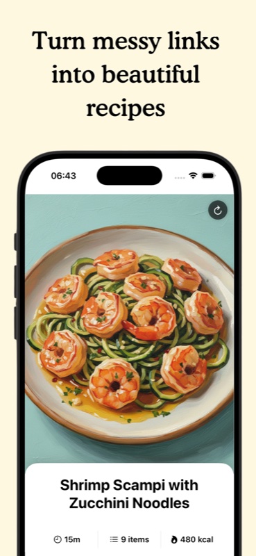 Aldenté recipe detail page — clean, formatted, ready to cook from